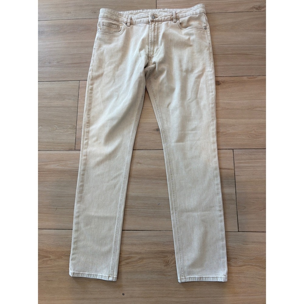Peter Millar Crown Crafted Mens 38x34 Khaki‎ Tan Slim Straight Five Pocket Pants